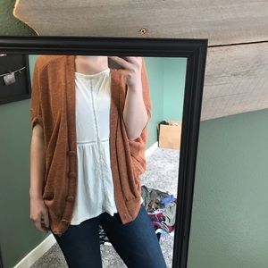 Orange knit cardigan